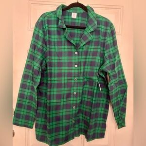 Amazon Essentials Green and Blue Plaid Pajama Set Size XL